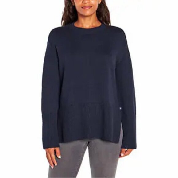 GAP Sweater Crewneck Long Sleeve Cotton Pullover Blue Women's Sz L - Picture 1 of 14